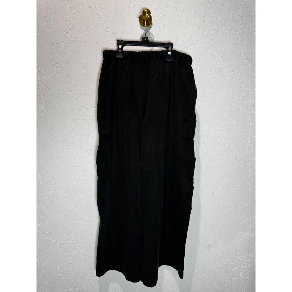 Reformation Ethan Twill Pants Black Wide Leg Cargo Drawstring Tencel Small - Picture 7 of 8